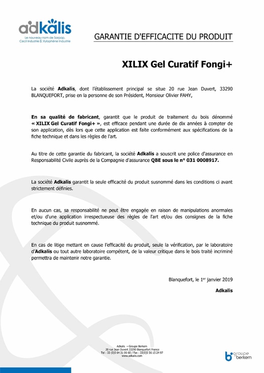 Гарантия производителя на XILIX® Gel Curatif Fongi Plus - фото